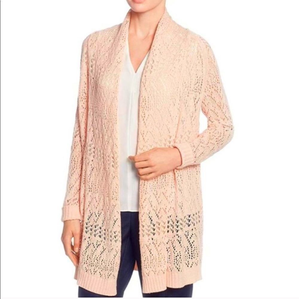NWT T Tahari Open Front Open Knit Tunic Cardigan